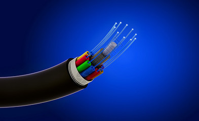 蓝色科技光纤 连接未来世界的信息光缆